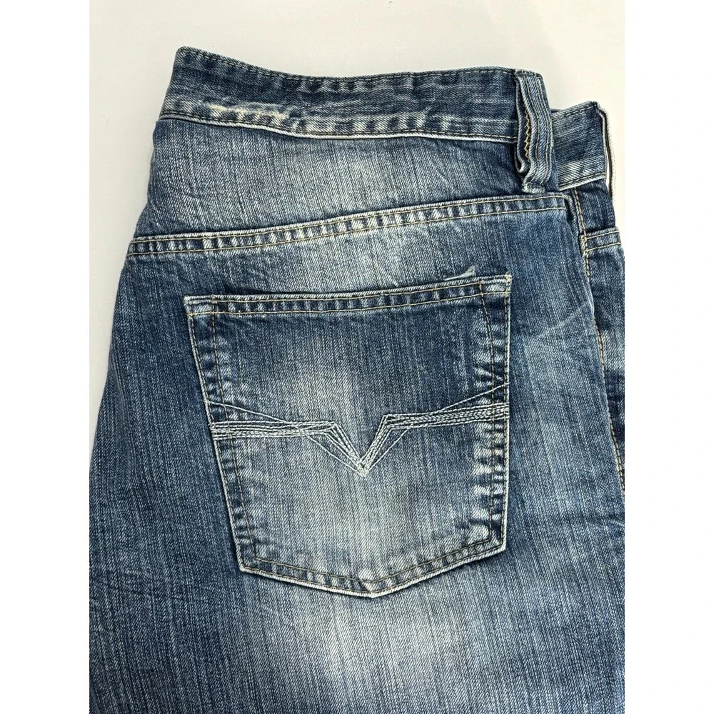 Guess Los Angeles Sunset Relaxed Fit‎ Straight Leg Jeans Mens Blue Denim 36 x 35